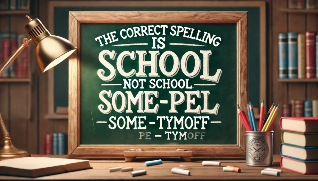 the correct spelling is school not school. some pe - tymoff