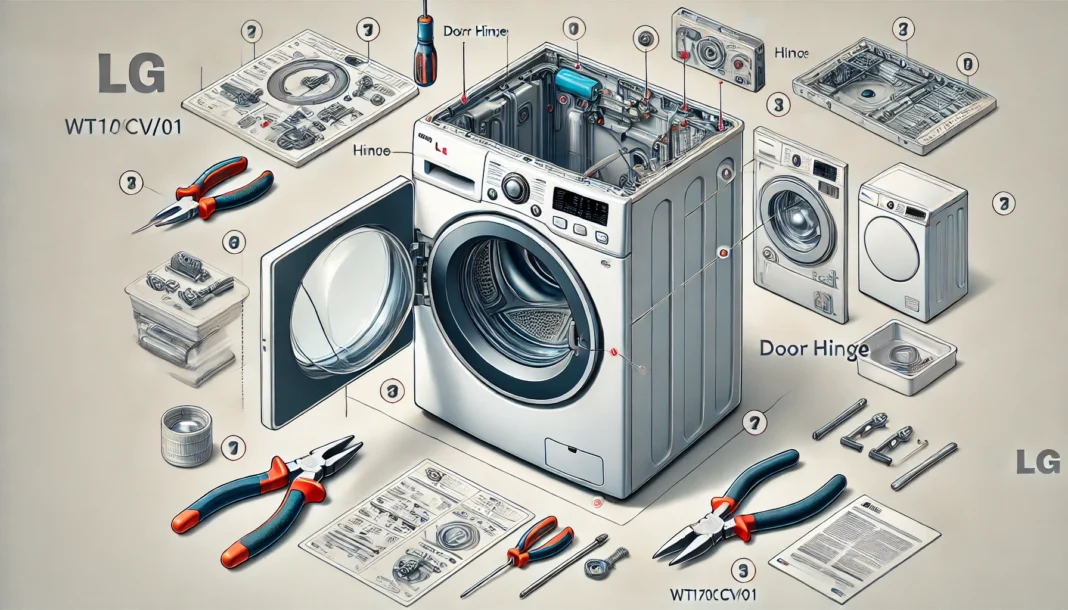 how to replace lg washer door hinge on lg wt1701cv/01